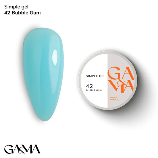 Гель для зміцнення та нарощування GaMa Simple Gel №042 Bubble Gum 30 мл, Об`єм: 30 мл, Колір: 042