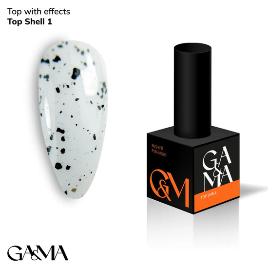 Топ для гель-лака без ЛС GaMa Top Shell №001 10 мл, Объем: 10 мл, Цвет: 001
