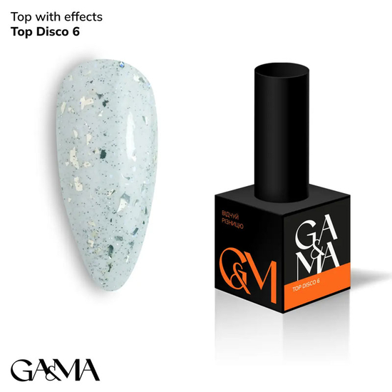 Топ для гель-лака без ЛС GaMa Top Disco SHINE 006 10 мл, Объем: 10 мл, Цвет: 006
