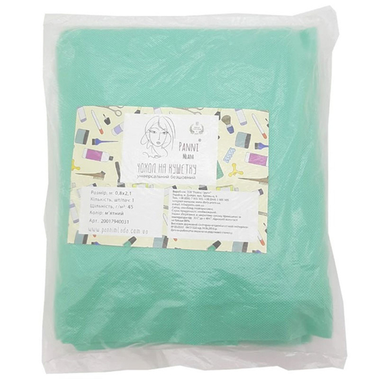 Чохол на кушетку 0.8*2.1м, Panni Mlada, м'ятний, Колір: М'ятний