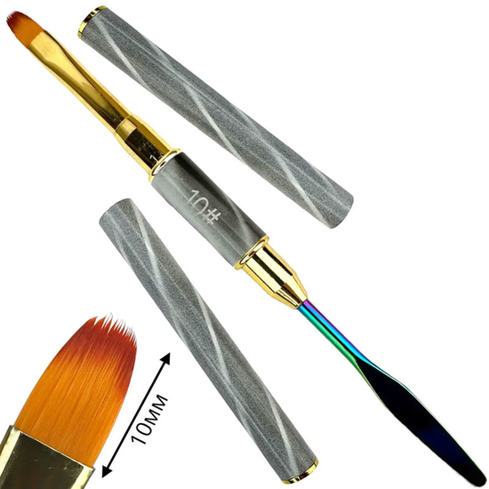 Кисть-шпатель для полигеля Silver, овал №10 G-68, Размер: Овал, Цвет: №10