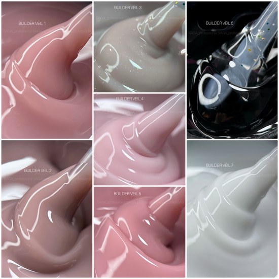 Гель для нарощування Saga Professional Builder Gel Veil №12 (кавовий нюд), 15 мл, Об`єм: 15 мл, Колір: 123