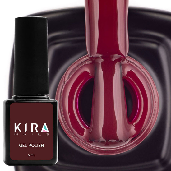 Гель-лак Kira Nails №034 (темный красный, эмаль), 6 мл2