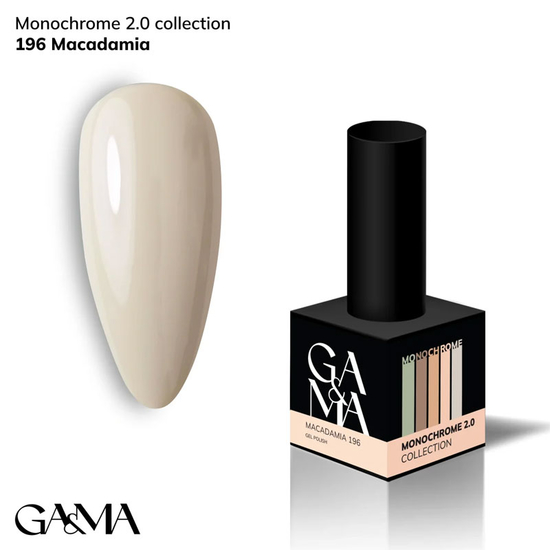 Гель-лак GaMa Gel Polish Monochrome collection 196 Macadamia 10 мл, Объем: 10 мл
, Цвет: 196