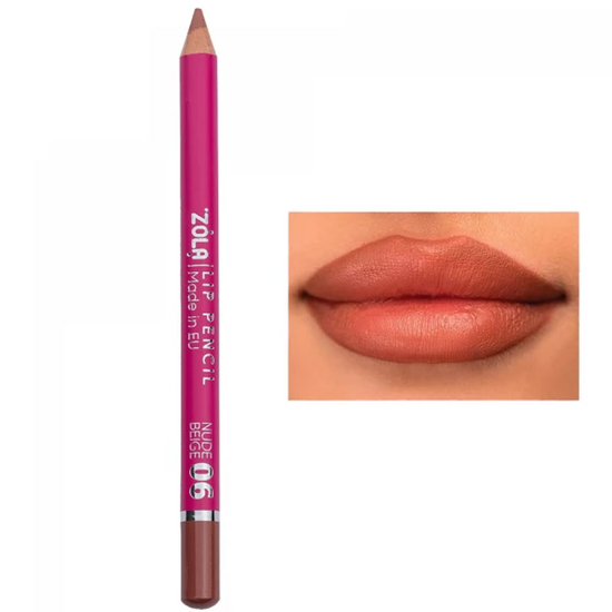 Карандаш для губ ZOLA Lip Pencil - 06 Nude Beige, Цвет: 06 Nude Beige