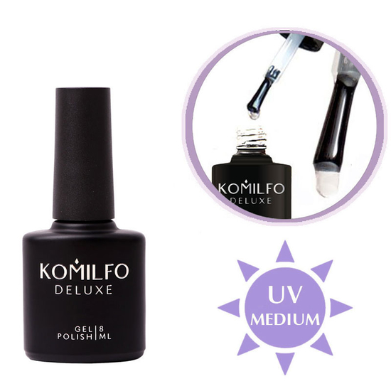 Универсальный топ для гель-лака без ЛС с умеренным УФ-фильтром Komilfo Expert Top 8 мл, Объем: 8 мл
