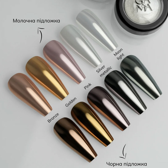 Втирка для ногтей GA&MA Mirror Powder Golden  0,3 г, Цвет: Golden3