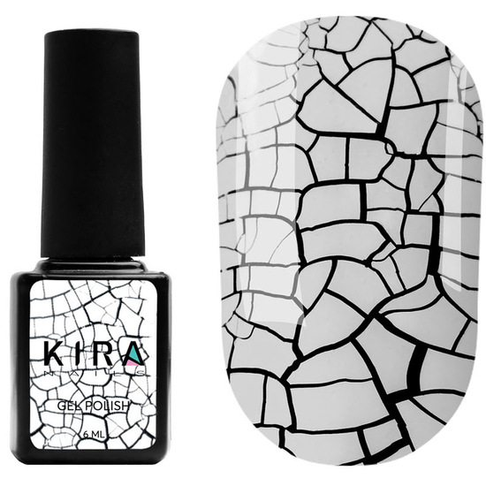 Гель-лак Kira Nails Crack Effect White (белый для кракелюра), 6 мл, Цвет: White
