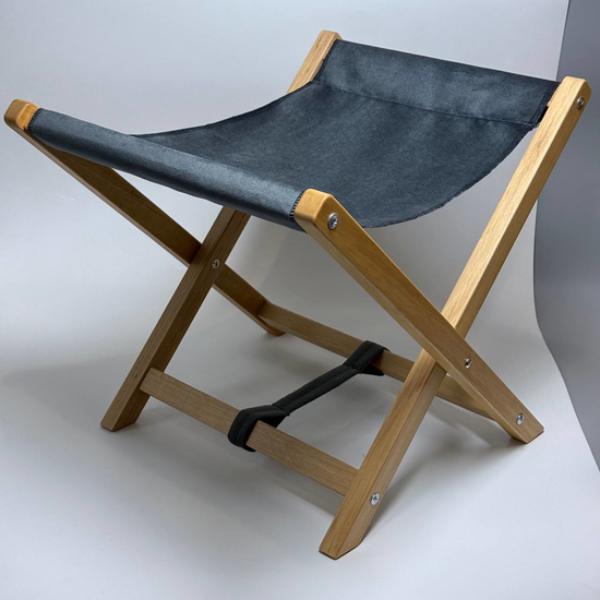 Підставка під сумку дерево з темно-сірою тканиною, Колір: дерево з темно-сірою тканиною