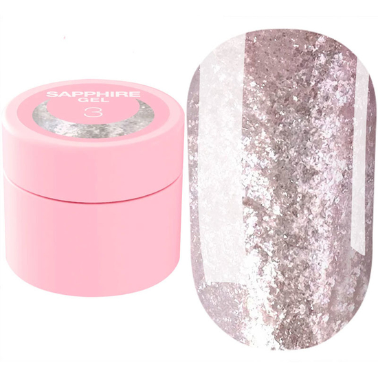 Блесточки для ногтей LUNA Sapphire Gel №3 5 мл, Цвет: №3
