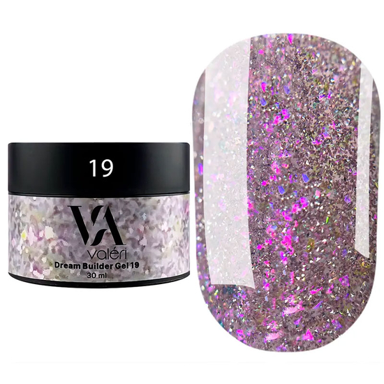 Гель для наращивания Valeri Builder Gel Dream №19 30 мл, Объем: -30 мл, Цвет: 19