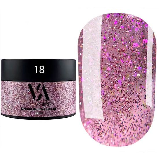 Гель для наращивания Valeri Builder Gel Dream №18 30 мл, Объем: -30 мл, Цвет: 18