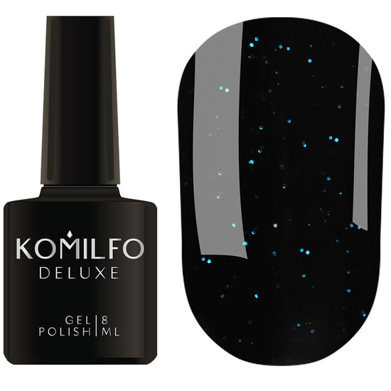 Гель-лак Komilfo "Black Blue" 8 мл, Цвет: Blue
