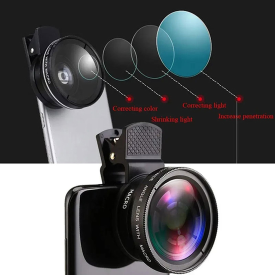 Макролинза для телефона 2 в 1 - 0,45X Phone Lens2