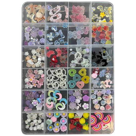 Набор 3D фигурок для декора и дизайна ногтей 24 в 1 №2, Цвет: №2