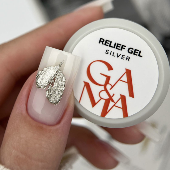 Гель паста для ногтей GA&MA Relief Gel Silver 5 г, Цвет: Silver2