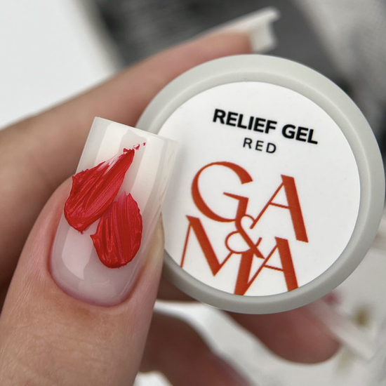 Гель паста для ногтей GA&MA Relief Gel Red 5 г, Цвет: Red2
