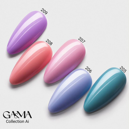 Гель-лак GA&MA AI collection 206 Airy Dreams/ШІ кол. 206 Ейри Дримс 10мл, Цвет: 2063
