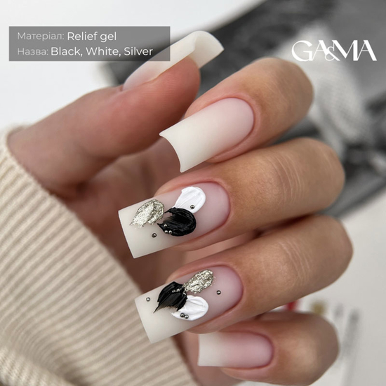 Гель паста для ногтей GA&MA Relief Gel Silver 5 г, Цвет: Silver3