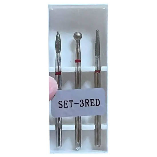 Стартовый набор фрез для тонкой кутикулы Set-3 RED 3 шт