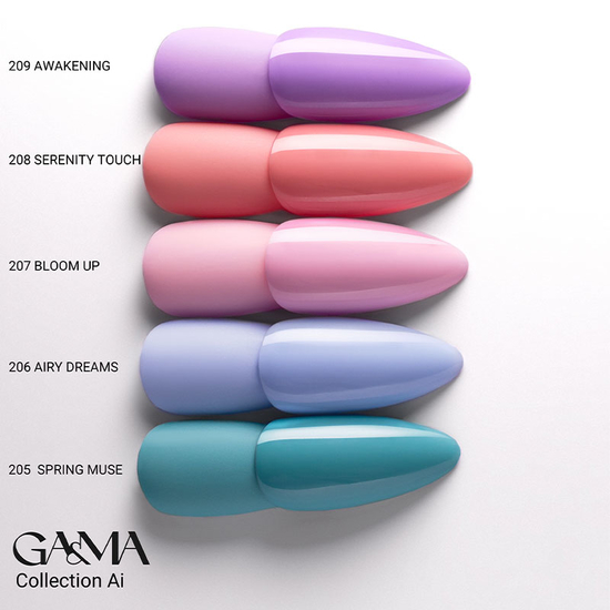 Гель-лак GA&MA AI collection 207 Bloom Up/ШІ кол. 207 Блум Ап 10мл, Цвет: 2075