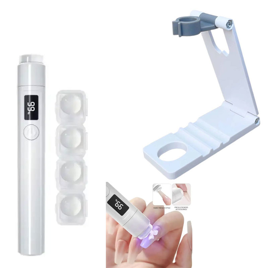 Ліхтарик LED+UV для манікюру на акумуляторі з підставкою White