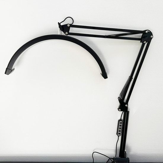 Лампа настольная бестеневая на струбцине., Black, Цвет: Black