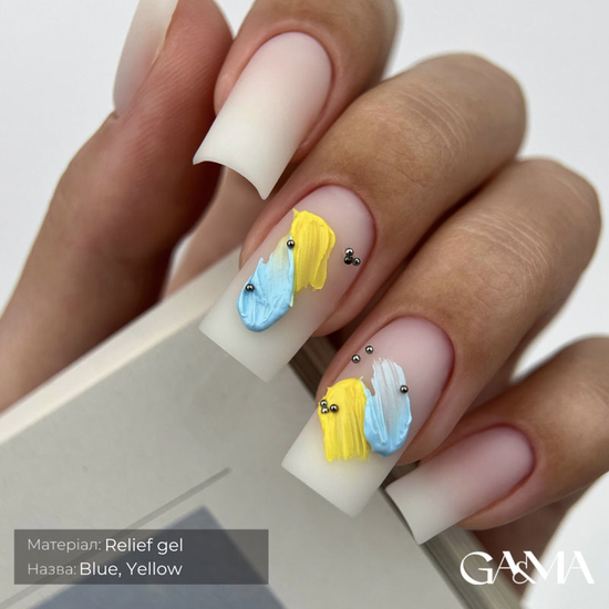 Гель паста для нігтів GA&MA Relief Gel Blue 5 г, Цвет: Blue3