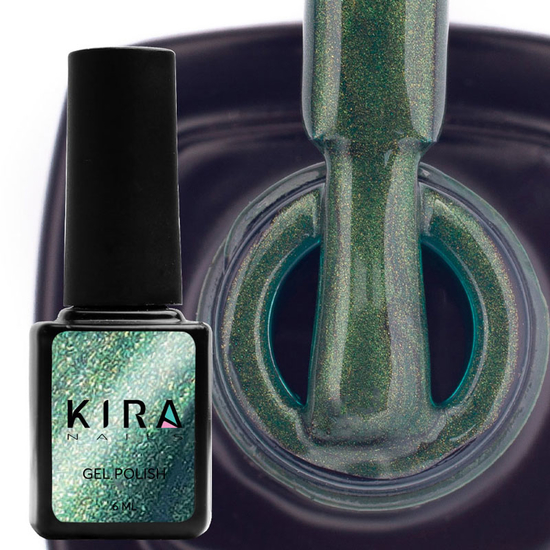 Гель-лак Kira Nails Cat Eye №005, 6 мл, Колір: 005, Вид: Кольоровий гель-лак, Колір: Зелений2