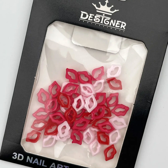 Набор объемного 3D декора Designer Розово-красные губы L2 50 шт./уп., Цвет: L22