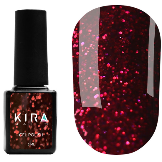 Гель-лак Red Hot Kira Peppers №005 (вишневый с малиновыми блестками), 6 мл, Цвет: 005
