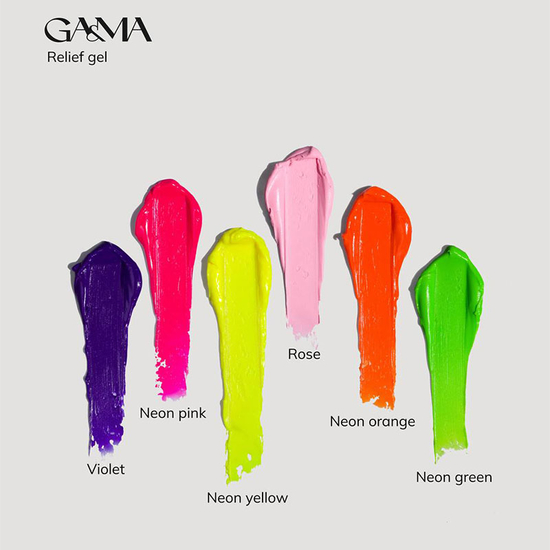 Гель паста для нігтів GA&MA Relief Gel Neon Orange 5 г, Колір: Neon Orange4