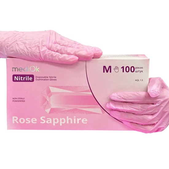 Перчатки нитриловые MediOk Rose-Sapphire 100 шт, M, Размер: M, Цвет: Rose-Sapphire