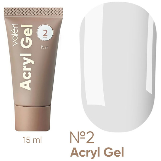 Акрил-гель Valeri Acryl Gel №02 Прозрачный 15 мл, Объем: -15 мл, Цвет: 02