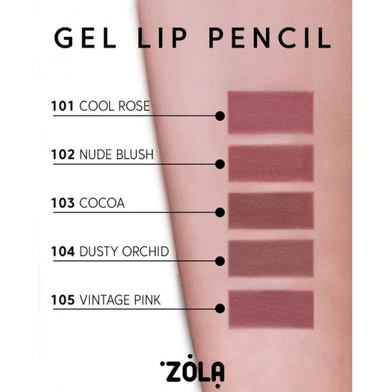 Гелевый карандаш для губ ZOLA Nude Blush 102, Цвет: 102
3