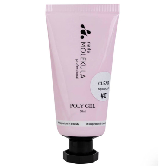 Полигель Molekula Poly Gel №01 Clear прозрачный 30 мл, Цвет: Clear
