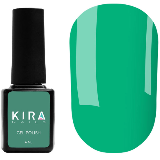 Гель-лак Kira Nails №028 (зеленый, эмаль), 6 мл