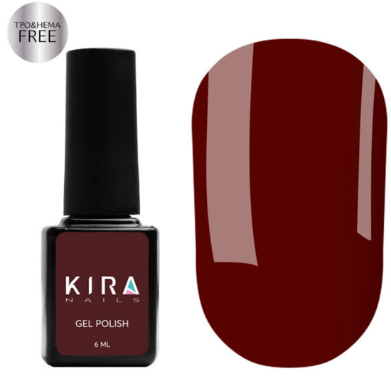 Гель-лак Kira Nails №034 (темный красный, эмаль), 6 мл